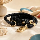 Laisse single touch noire unie en paracord
